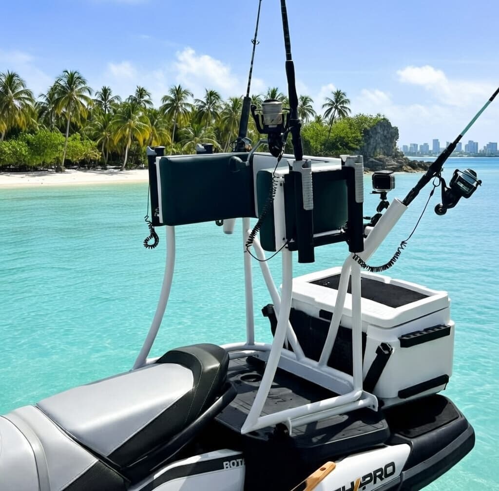 Upright Angler setup mounted on a Sea-Doo Fish Pro